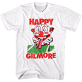 White Happy Gilmore t-shirt featuring Happy Gilmore Clown Head design