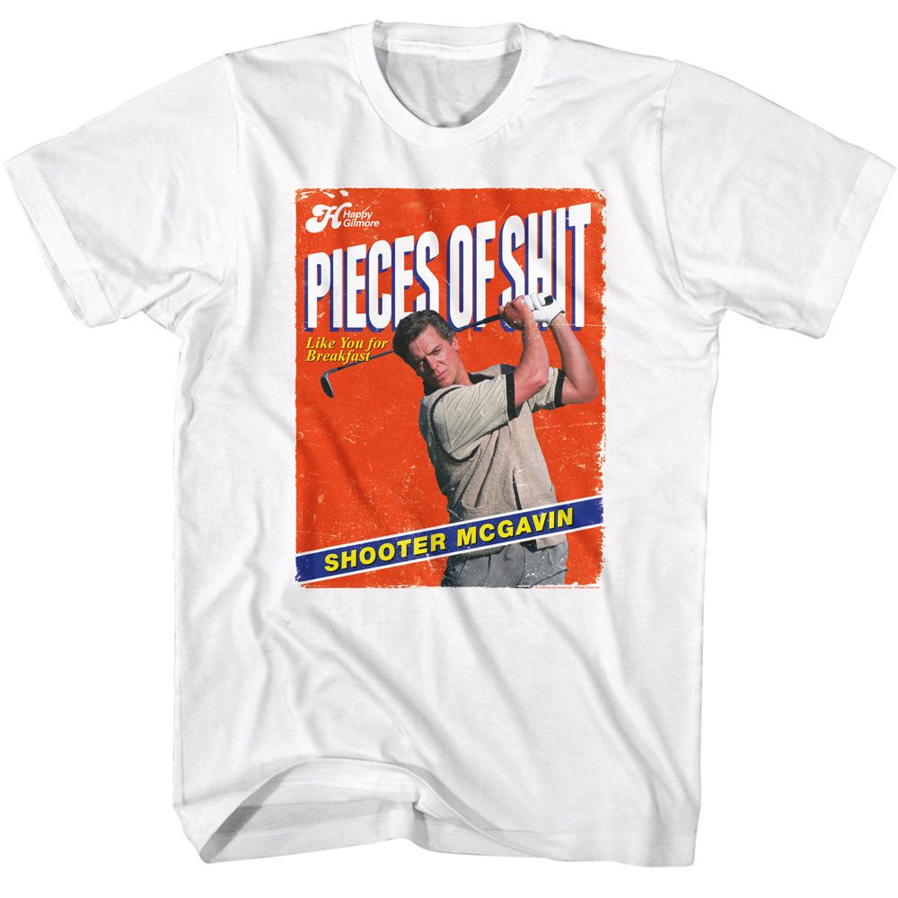 White Happy Gilmore t-shirt featuring Happy Gilmore Pieces For Breakfast design