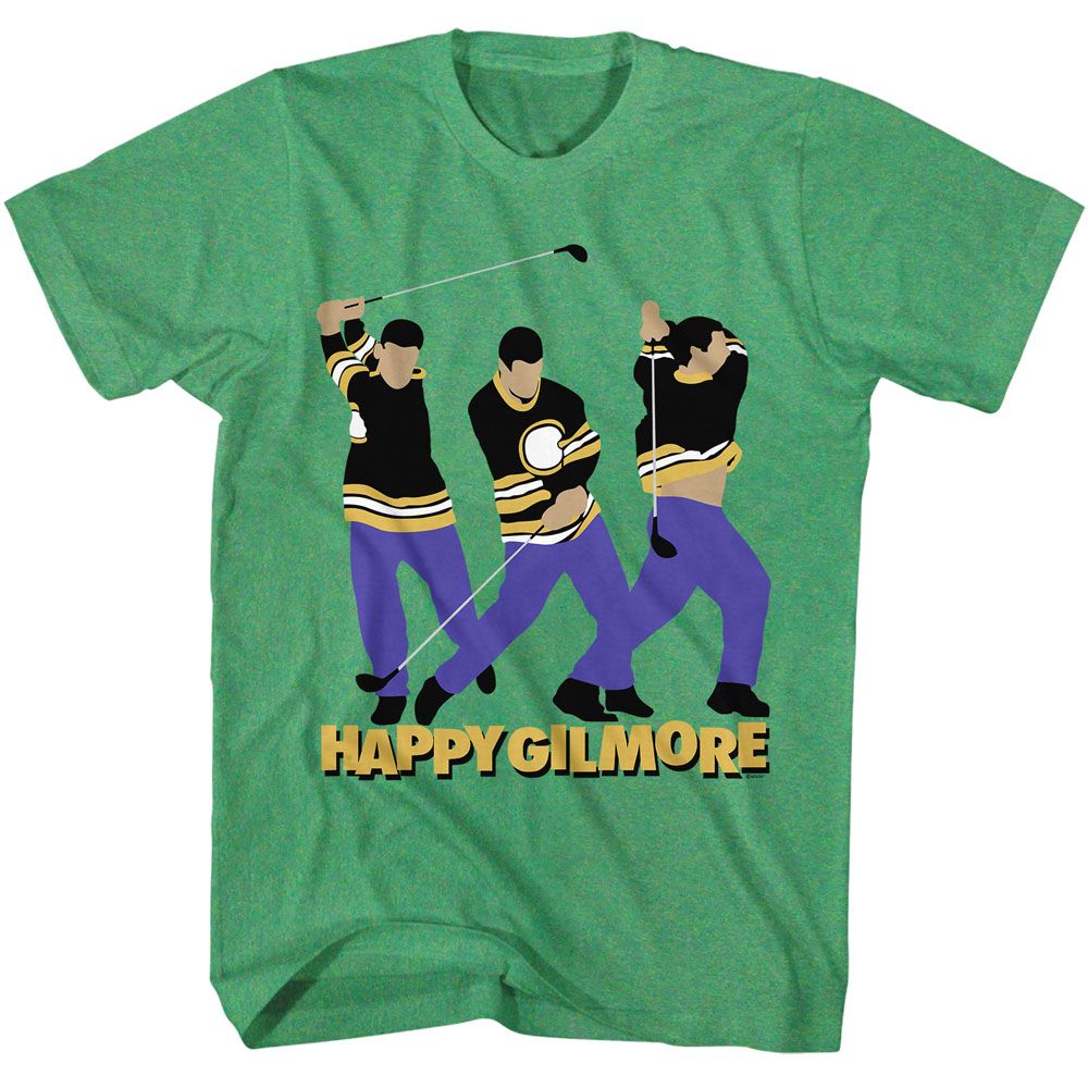 Kelly green heather Happy Gilmore t-shirt featuring Happy Gilmore Swing design