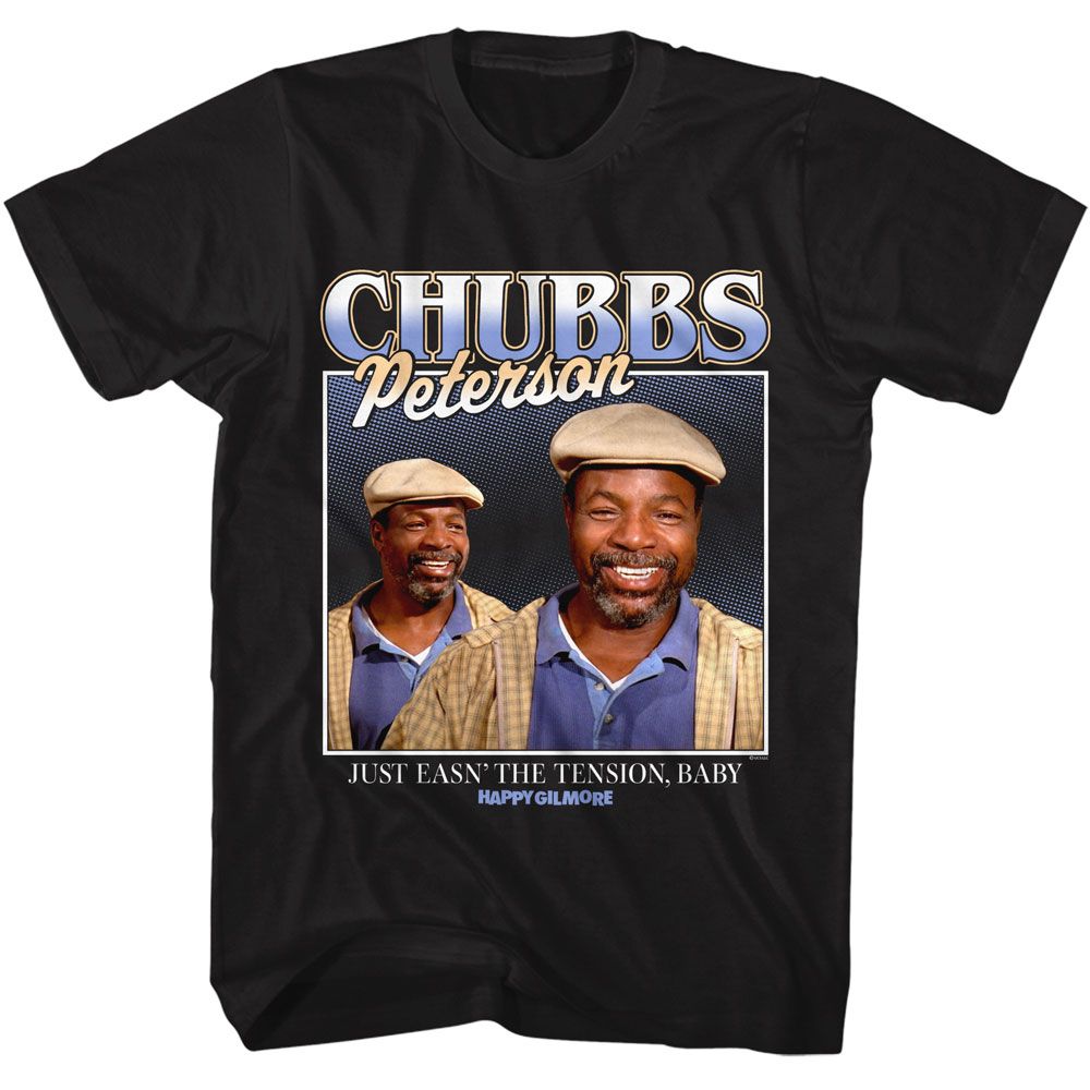 Black Happy Gilmore t-shirt featuring Happy Gilmore Just Easin' The Tension Baby design