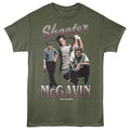 Military green Happy Gilmore t-shirt featuring Happy Gilmore Shooter Collage design