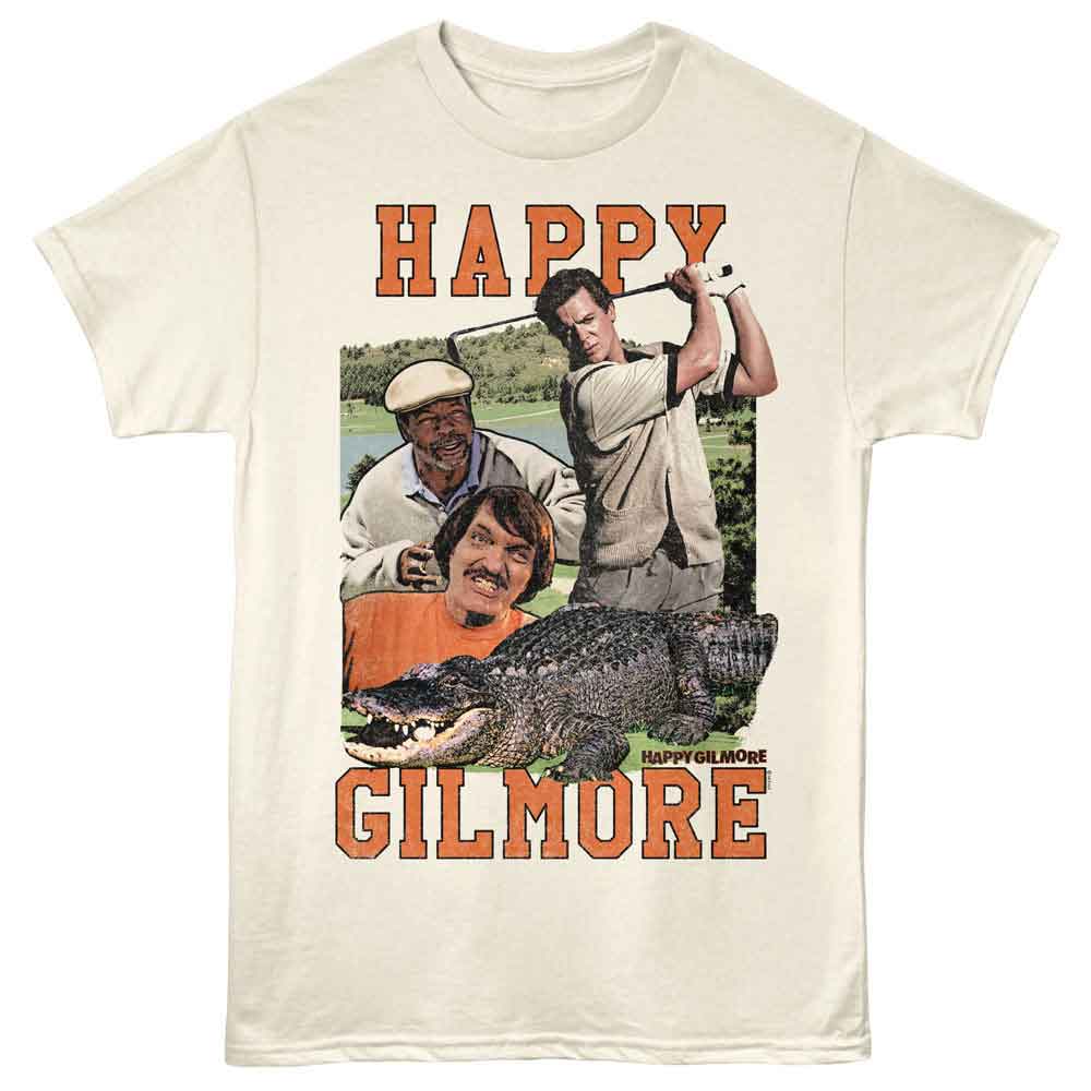Natural Happy Gilmore t-shirt featuring Happy Gilmore Group Collage design