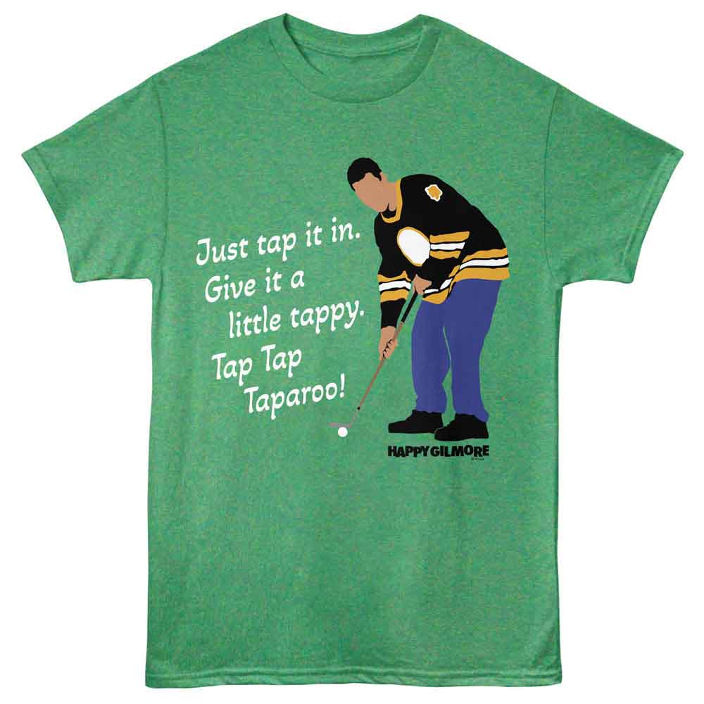 Kelly green heather Happy Gilmore t-shirt featuring Happy Gilmore Taparoo design