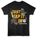 Black Happy Gilmore t-shirt featuring Happy Gilmore Tap It In With Icons design