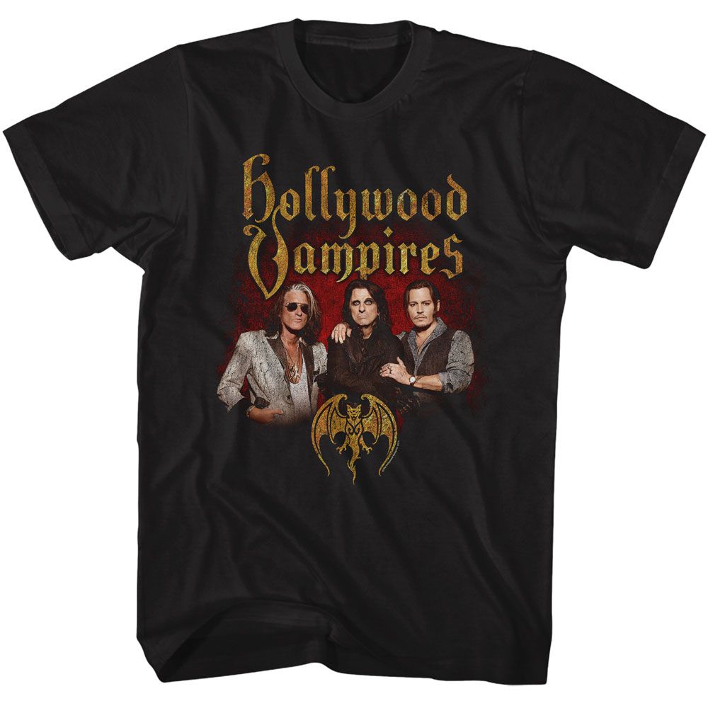 Black Hollywood Vampires t-shirt featuring Hollywood Vampires Band Photo design
