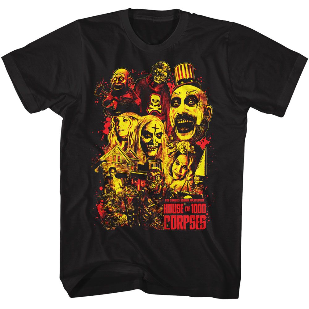 Black House of 1000 Corpses t-shirt featuring House of 1000 Corpses Collage Art design