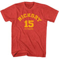 Red heather Hoosiers t-shirt featuring Hoosiers Hickory 15 jersey design