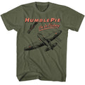 Military green Humble Pie t-shirt featuring Humble Pie On To Victory 1980 album design
