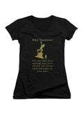 Black Hey Yankees Juniors V-Neck T-Shirt