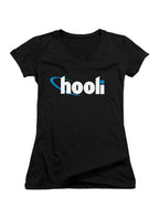 Black Hooli Logo Juniors V-Neck T-Shirt
