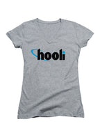Gray Hooli Logo Juniors V-Neck T-Shirt