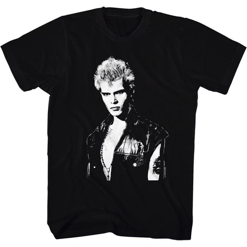 Black Billy Idol t-shirt featuring Billy Idol name design