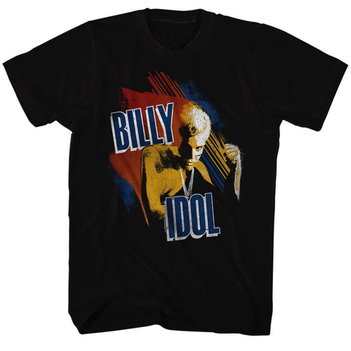 Black Billy Idol t-shirt featuring Billy Idol Idol logo design