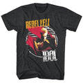 Black heather Billy Idol t-shirt featuring Billy Idol Rebel Yell 1983 album design