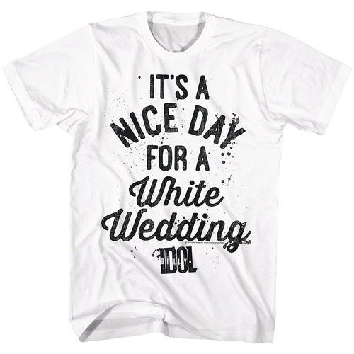 White Billy Idol t-shirt featuring Billy Idol Nice Day design