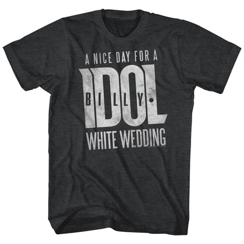 Black heather Billy Idol t-shirt featuring Billy Idol White Wedding design