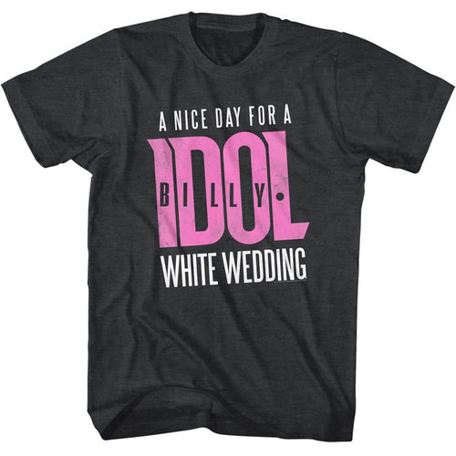 Black heather Billy Idol t-shirt featuring Billy Idol White Wedding alternate design