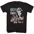 Black Billy Idol t-shirt featuring Billy Idol NY 83 Flag design