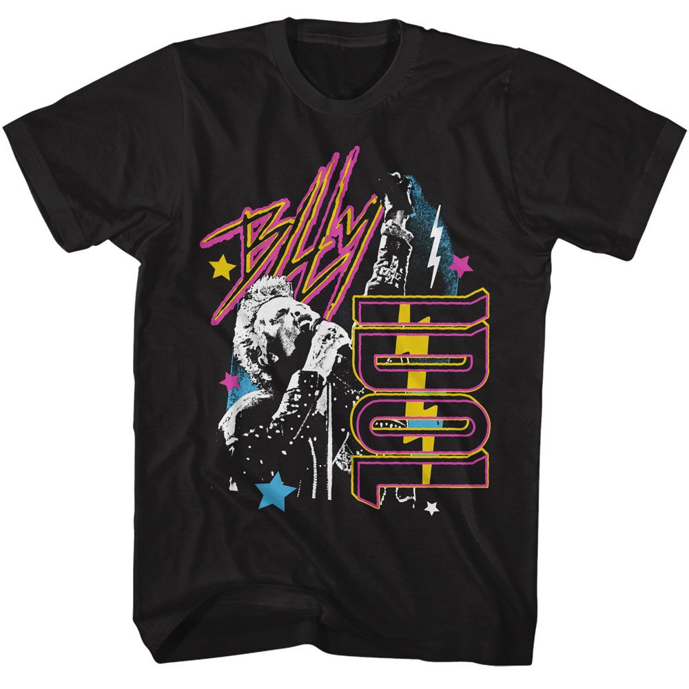 Black Billy Idol t-shirt featuring Billy Idol Fist Up design