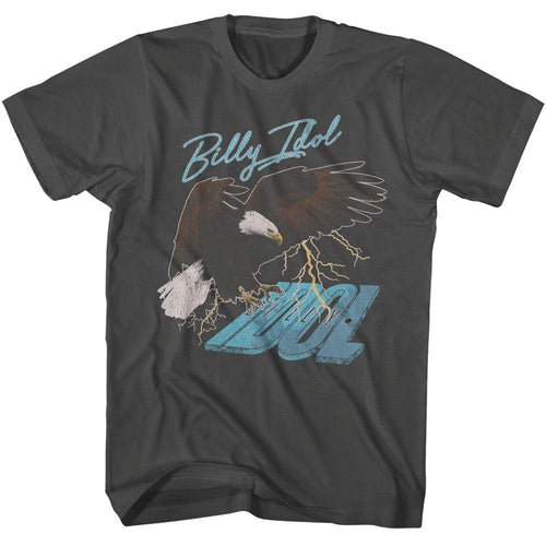 Smoke gray Billy Idol t-shirt featuring Billy Idol Eagle design