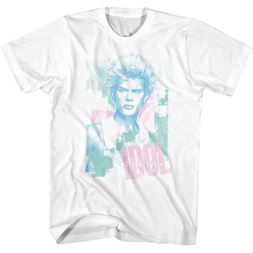White Billy Idol t-shirt featuring Billy Idol Pastel Billy design