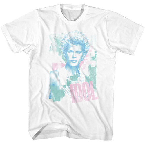White Billy Idol t-shirt featuring Billy Idol Pastel Billy design