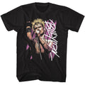 Black Billy Idol t-shirt featuring Billy Idol Background Stripes design