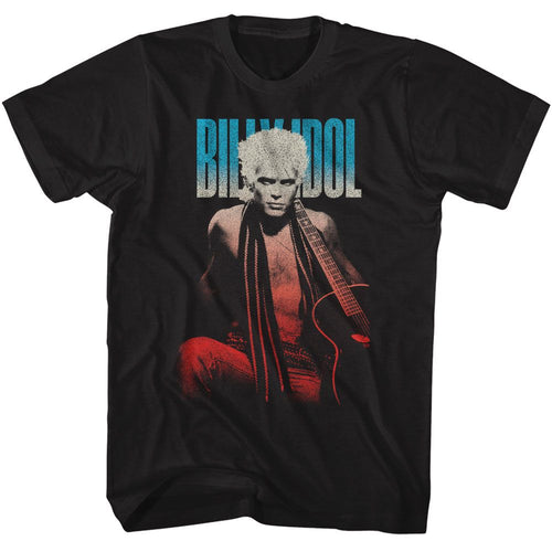 Black Billy Idol t-shirt featuring Billy Idol Patriotic Gradient design