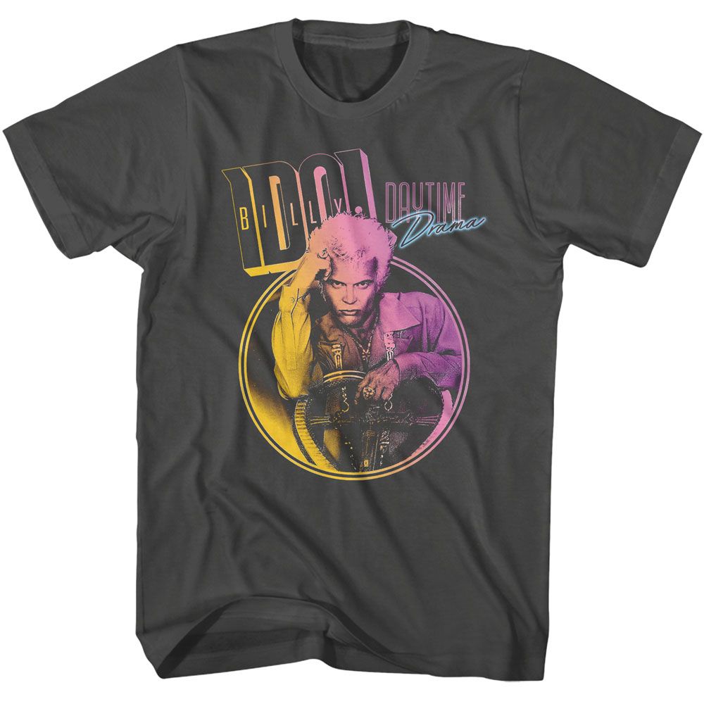 Smoke gray Billy Idol t-shirt featuring Billy Idol Daytime Drama Gradient design