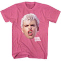 Retro pink heather Billy Idol t-shirt featuring Billy Idol Big Ol Head design