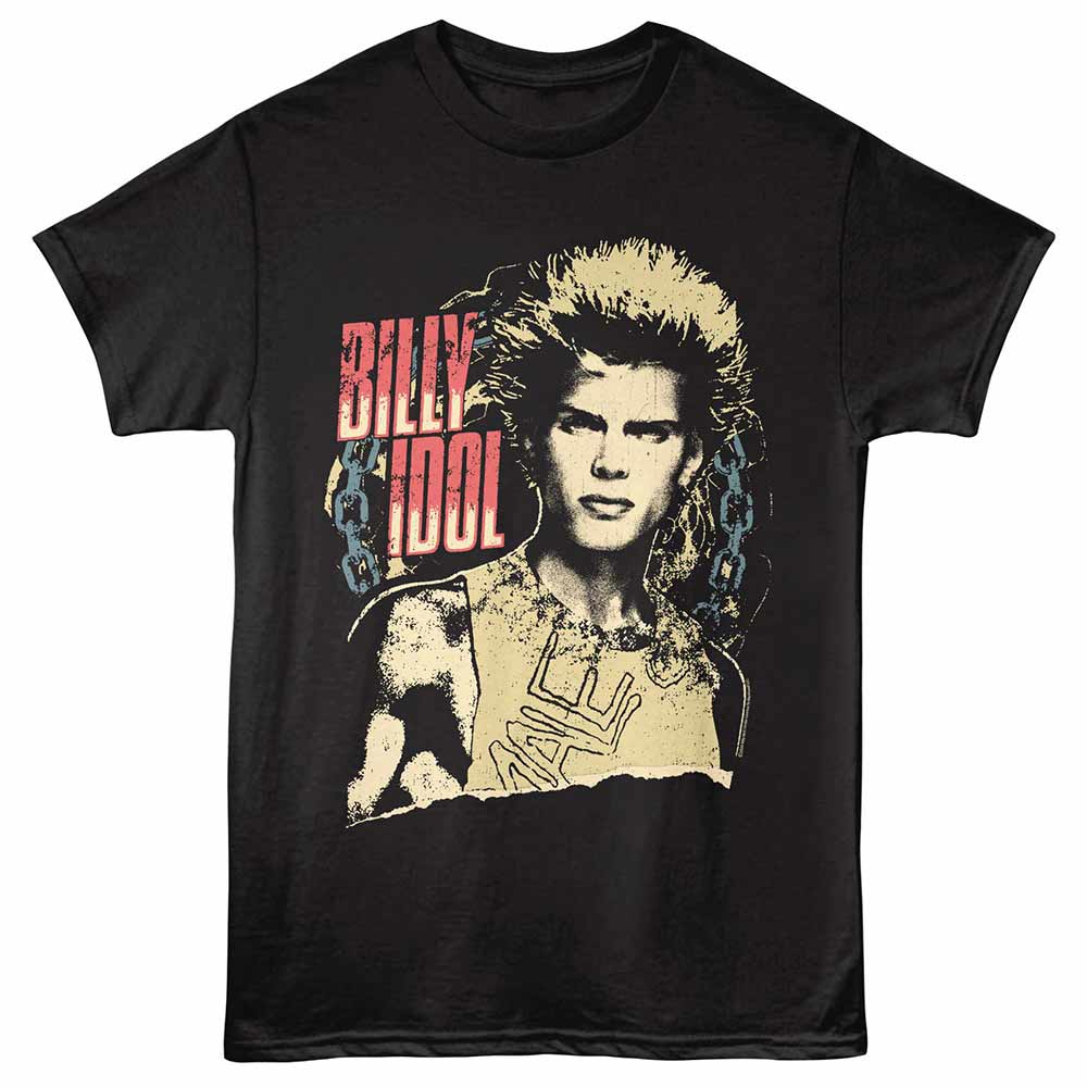 Black Billy Idol t-shirt featuring a Chain design