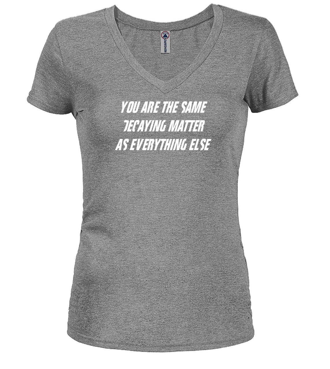 Gray Decaying Juniors V-Neck T-Shirt