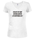 White Decaying Juniors V-Neck T-Shirt