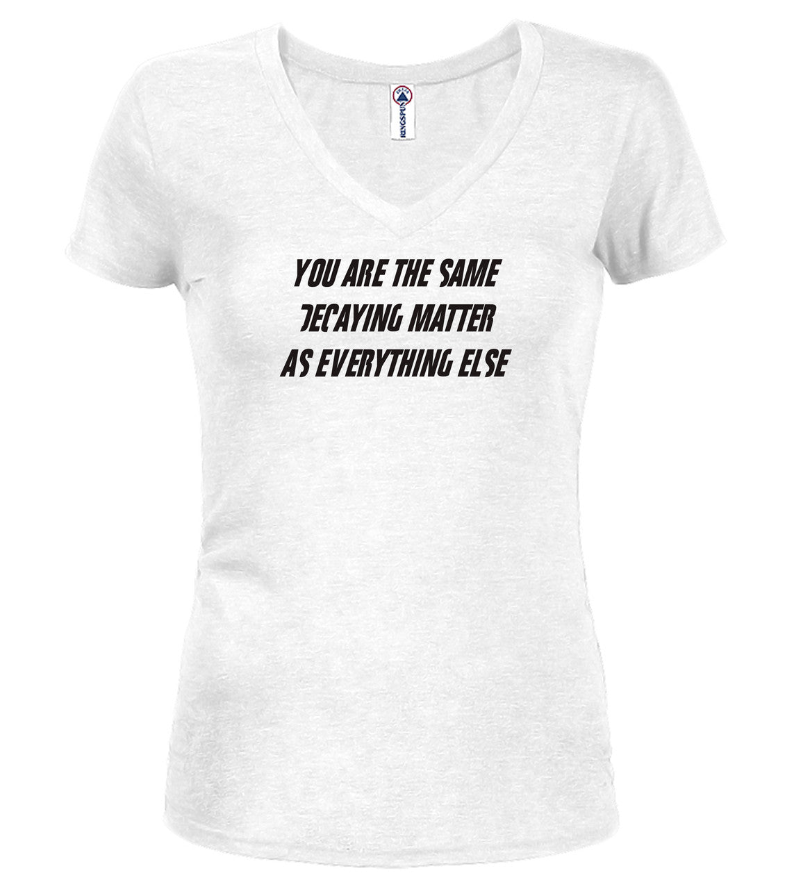 White Decaying Juniors V-Neck T-Shirt