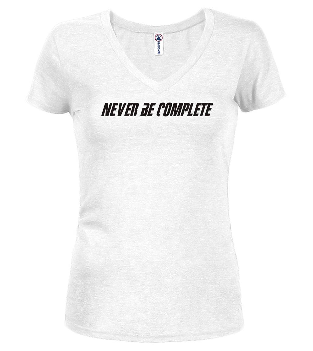 White Completion Juniors V-Neck T-Shirt