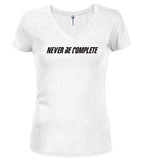 White Completion Juniors V-Neck T-Shirt