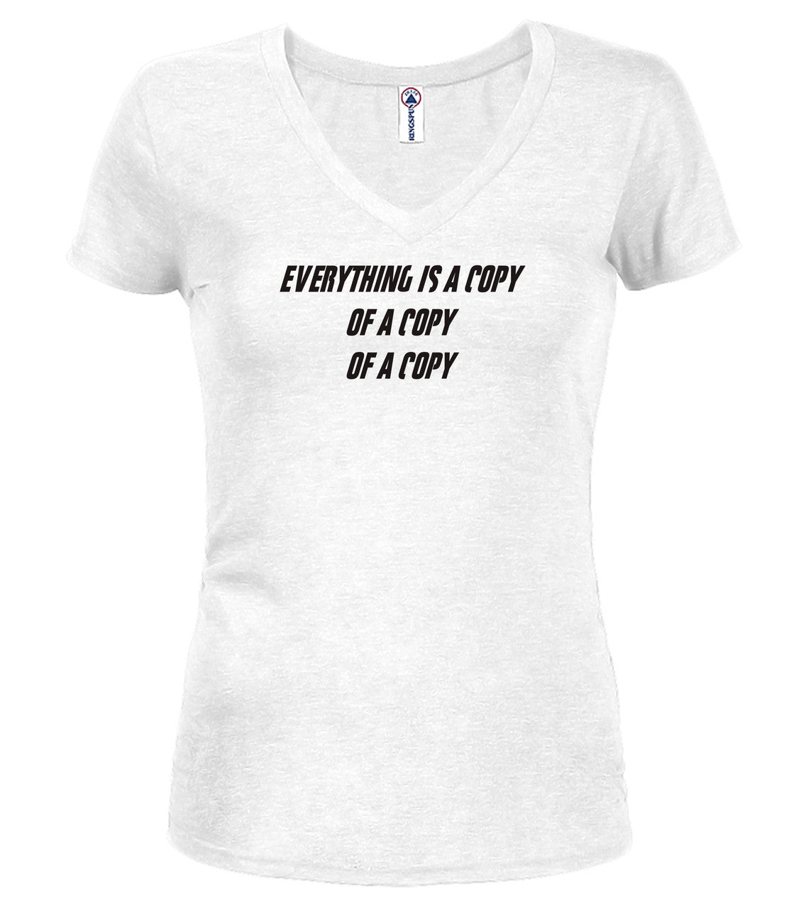 White Copies Juniors V-Neck T-Shirt