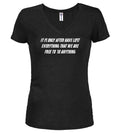 Black Freedom Juniors V-Neck T-Shirt