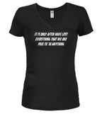 Black Freedom Juniors V-Neck T-Shirt