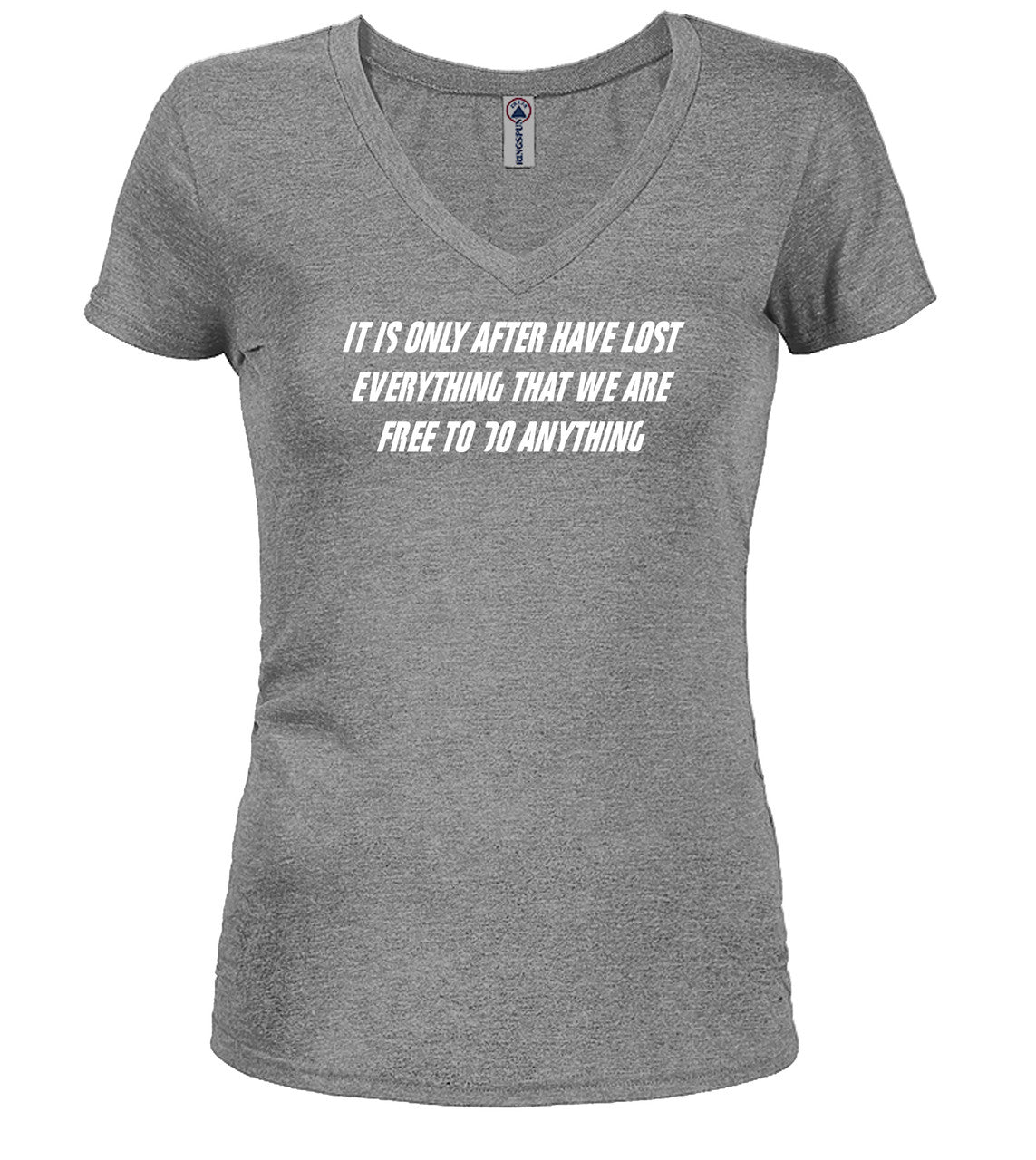 Gray Freedom Juniors V-Neck T-Shirt