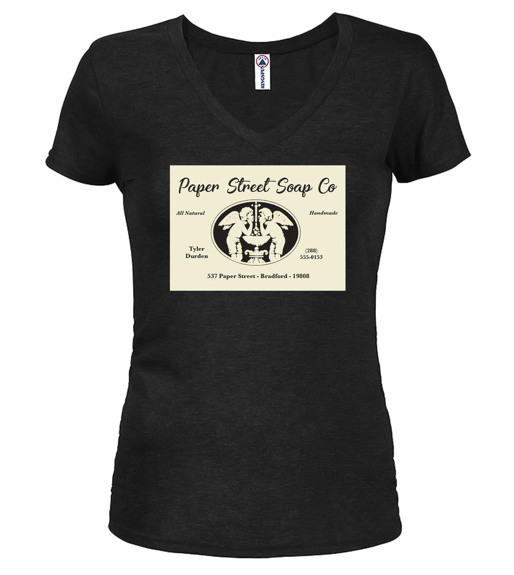 Black Business Card Juniors V-Neck T-Shirt