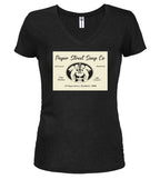 Black Business Card Juniors V-Neck T-Shirt