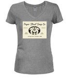 Gray Business Card Juniors V-Neck T-Shirt