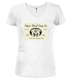 White Business Card Juniors V-Neck T-Shirt