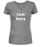 Gray Cool Story Juniors V-Neck T-Shirt