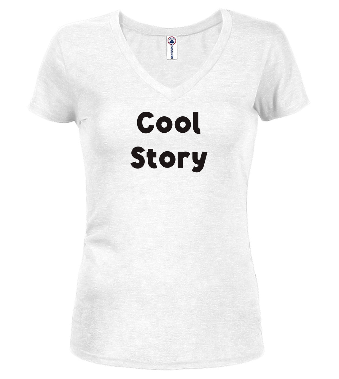White Cool Story Juniors V-Neck T-Shirt