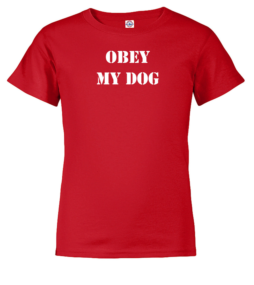 Red Obey My Dog Youth/Toddler T-Shirt