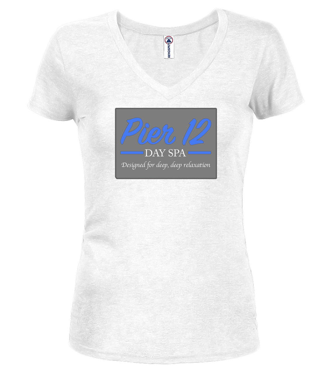 White The Spa Juniors V-Neck T-Shirt