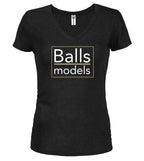 Black The Agency Juniors V-Neck T-Shirt