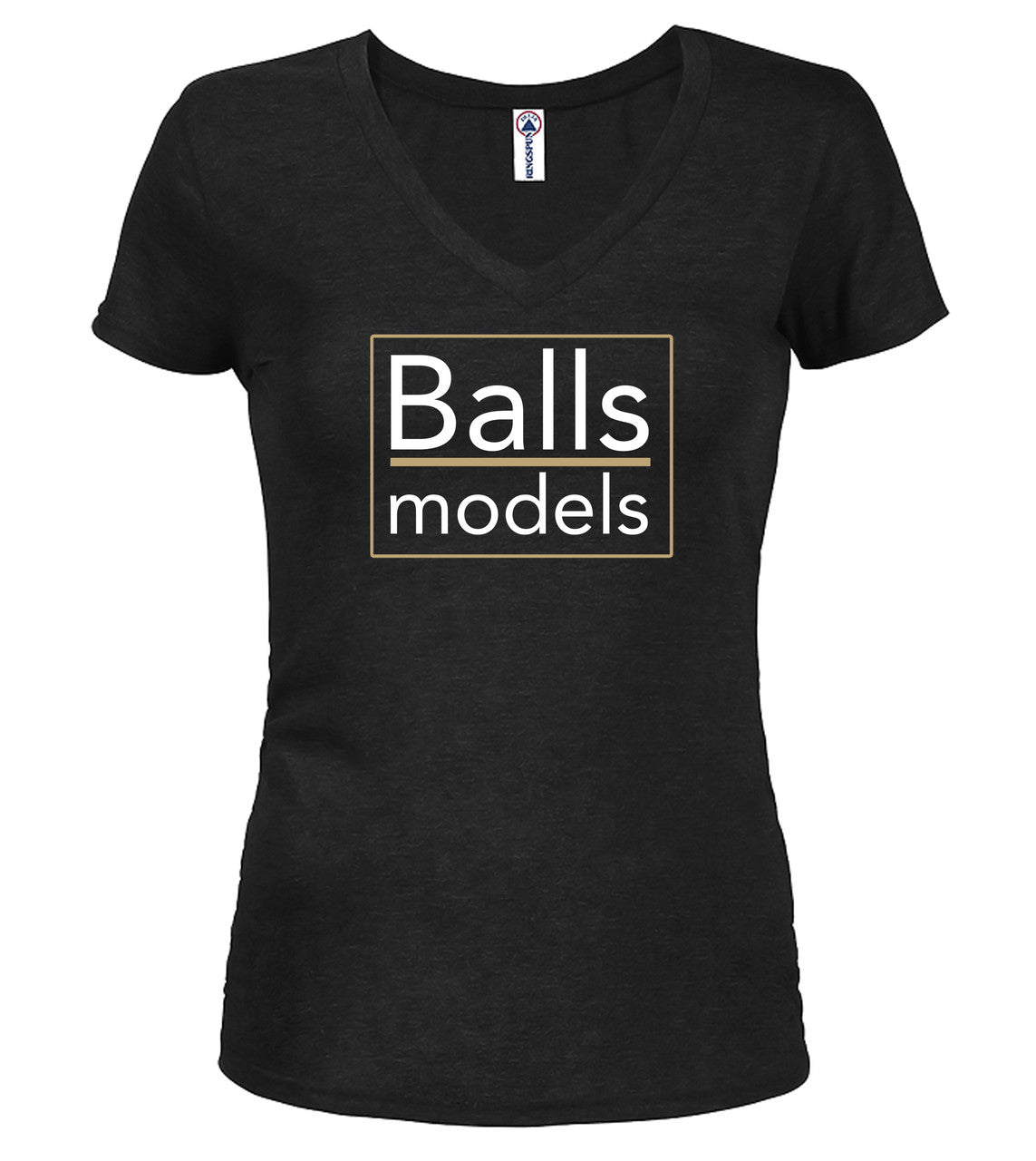 Black The Agency Juniors V-Neck T-Shirt